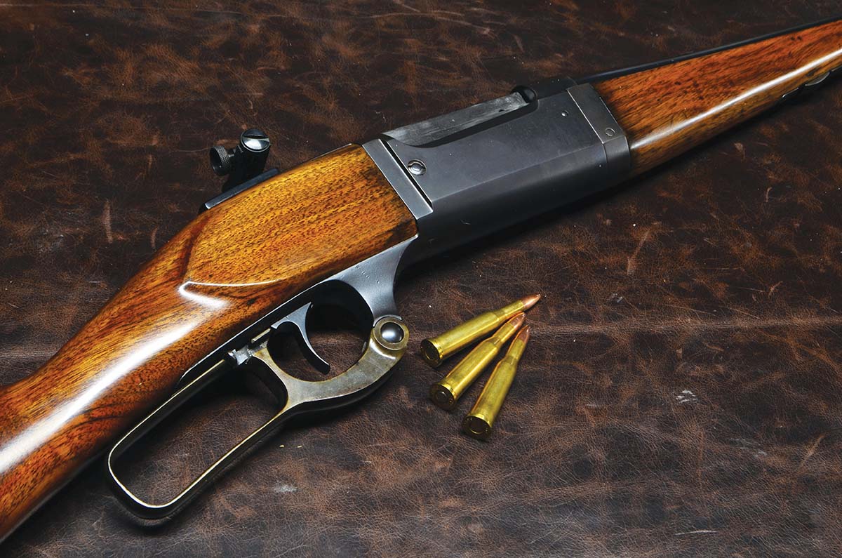 Savage Model 1899H, in 22 Savage Hi-Power. The rear sight is a Redfield Series 80.